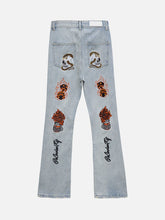 High Street Embroidery Retro Jeans - 1574